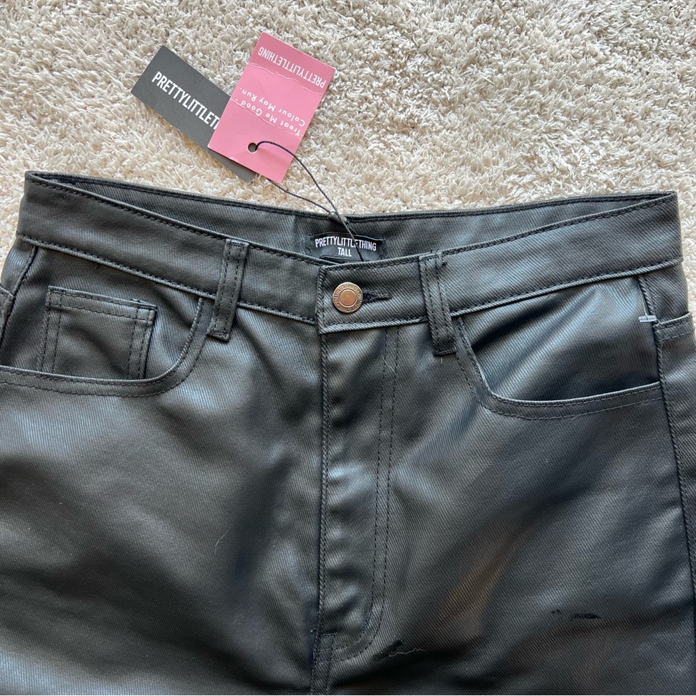 PrettyLittleThing Black Faux Leather Pants - Picture 6 of 8